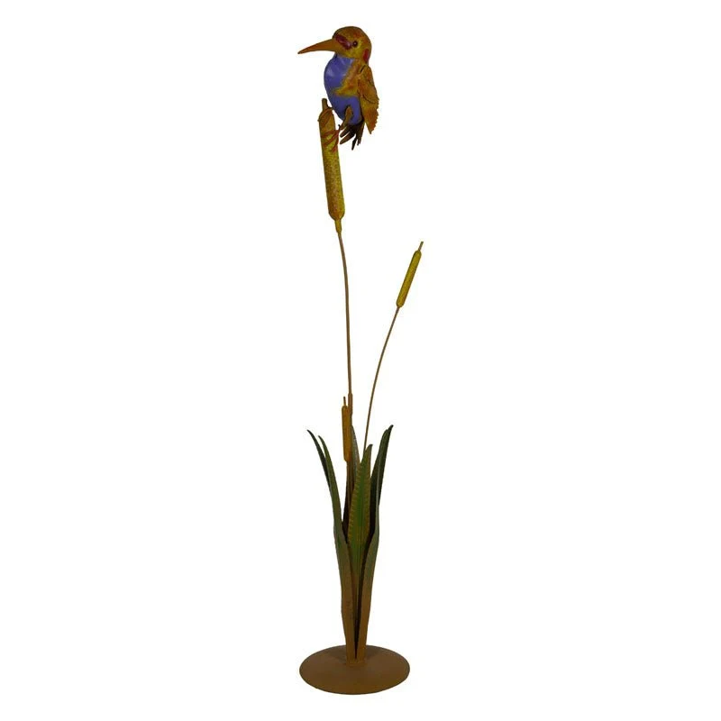 Pianta Decorativa in Metallo con Uccellino