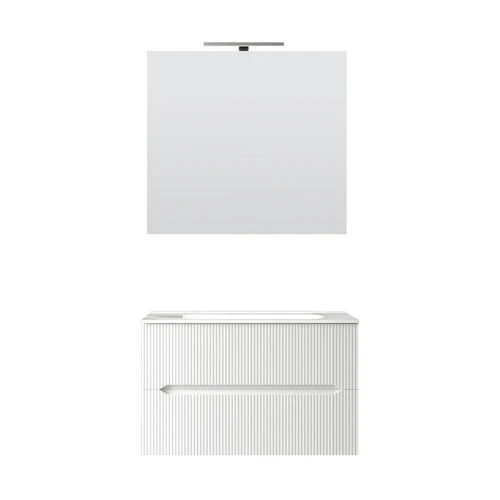 Mobile bagno sospeso linea stick cannettato da 70 cm tortora opaco