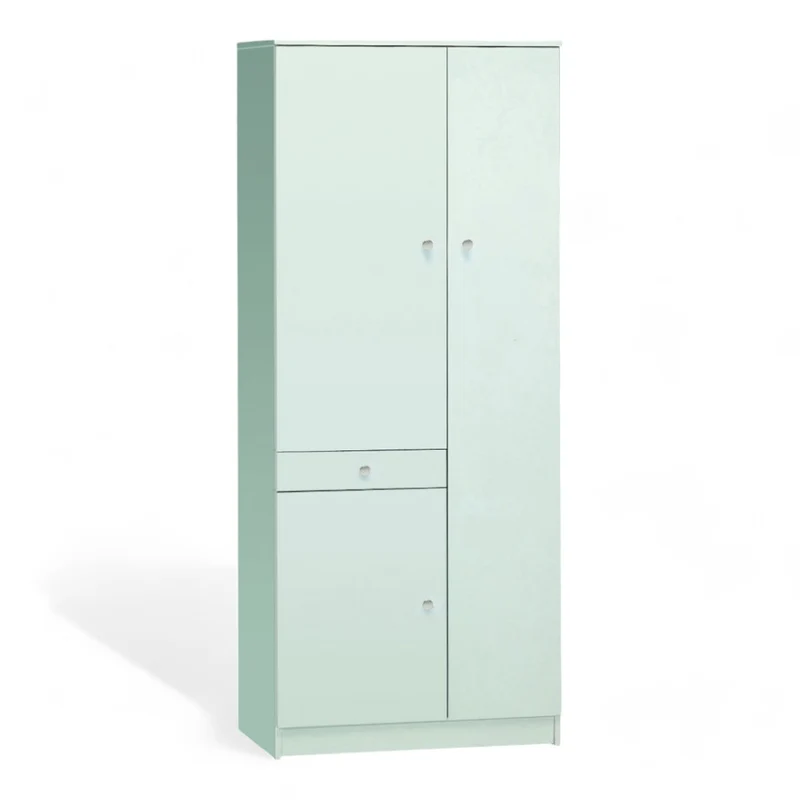 mobile armadio bianco tre ante un cassetto in mdf dimensioni 77x34x183 cm design compatto elegante per la casa