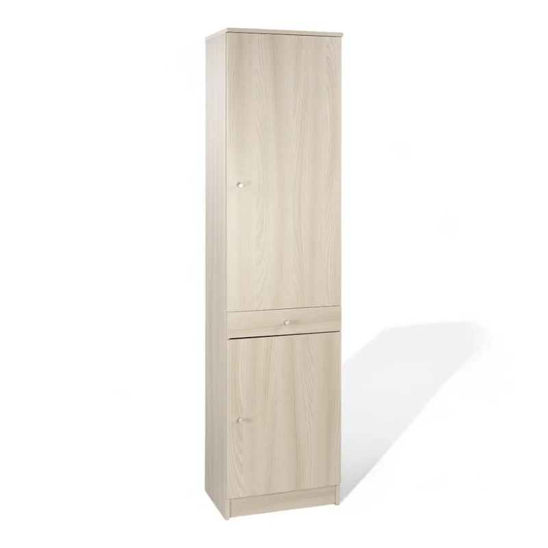 Mobile colonna portaoggetti MDF olmo chiaro con due ante e un cassetto dimensioni 46x34x183 cm