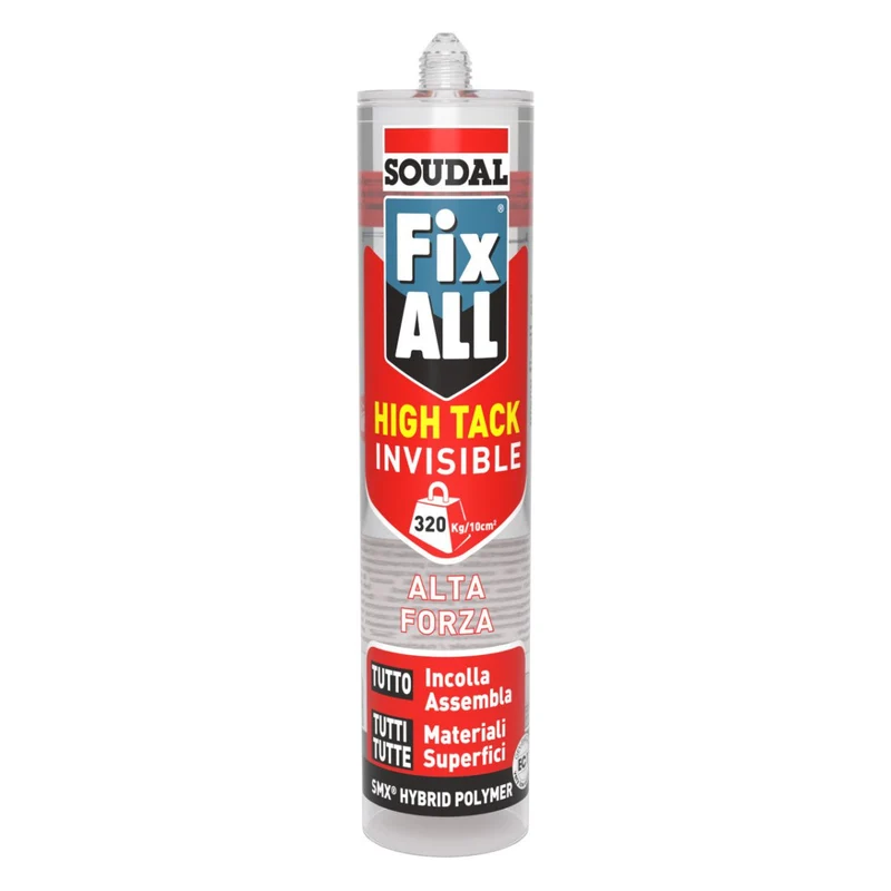 Soudal Adesivo Trasparente ad Alta Presa Fix ALL High Tack Invisible