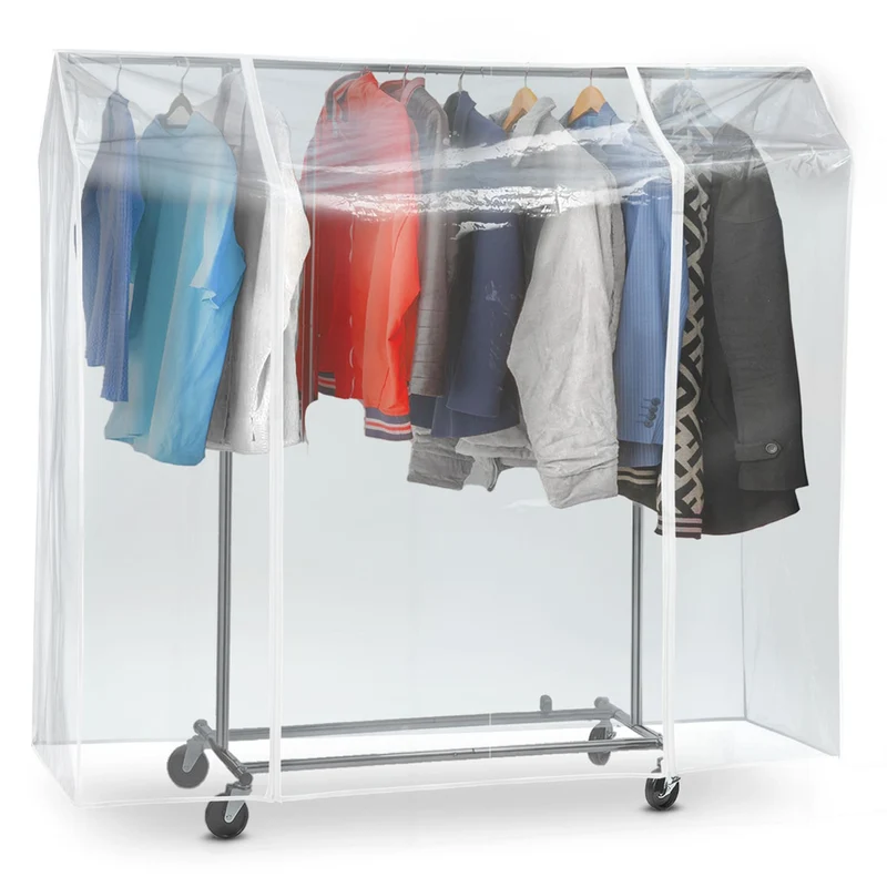 Tatkraft Protector - Copertura protettiva per appendiabiti, Protegge da raggi UV, Realizzato in PVC trasparente con 2 cerniere, L120 cm