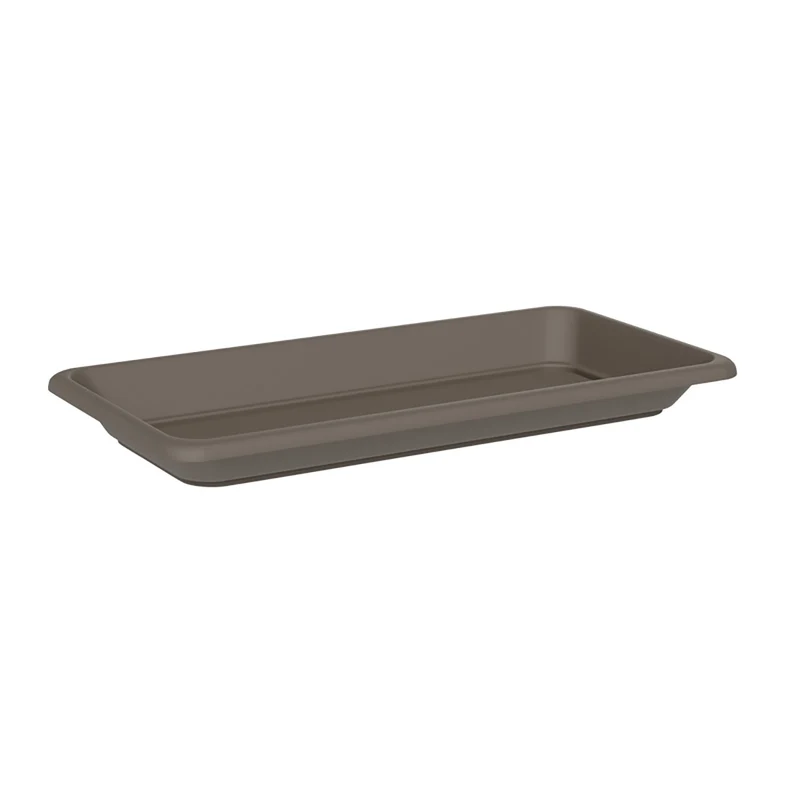Sottovaso Rettangolare per Vaso a Cassettone Tera Tikal Saucer Sand 82x36 cm in Plastica Sabbia