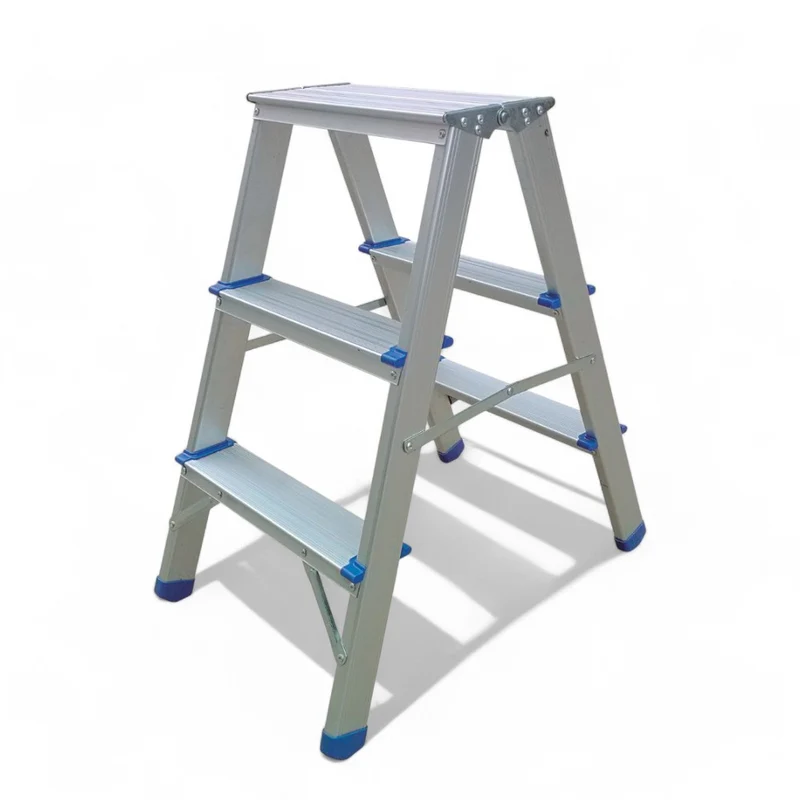 Sgabello 3 gradini in alluminio con portata fino a 150 kg