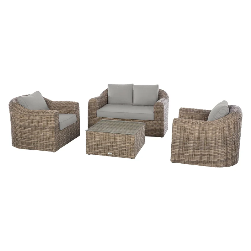 Salotto Moorea 4 posti in rattan