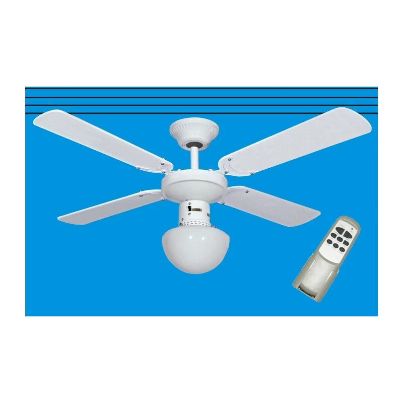 Ventilatore a Soffitto con Telec e Luce Ø 105 Bianco