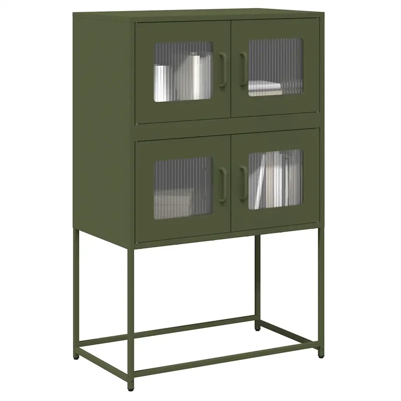 Credenza Verde Oliva 68x39x107 cm in Acciaio 853348