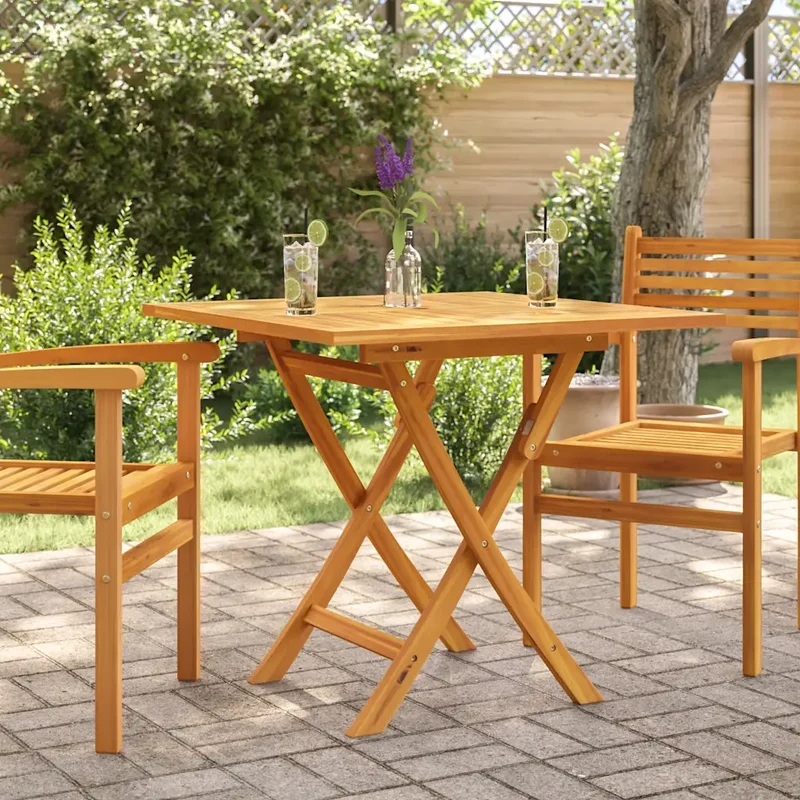 Tavolo da Giardino Pieghevole 85x85x76cm Legno Massello di Teak 47419