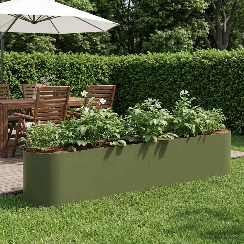 Letto rialzato da giardino Verde Oliva 200 x 40 x 40 cm 8011694