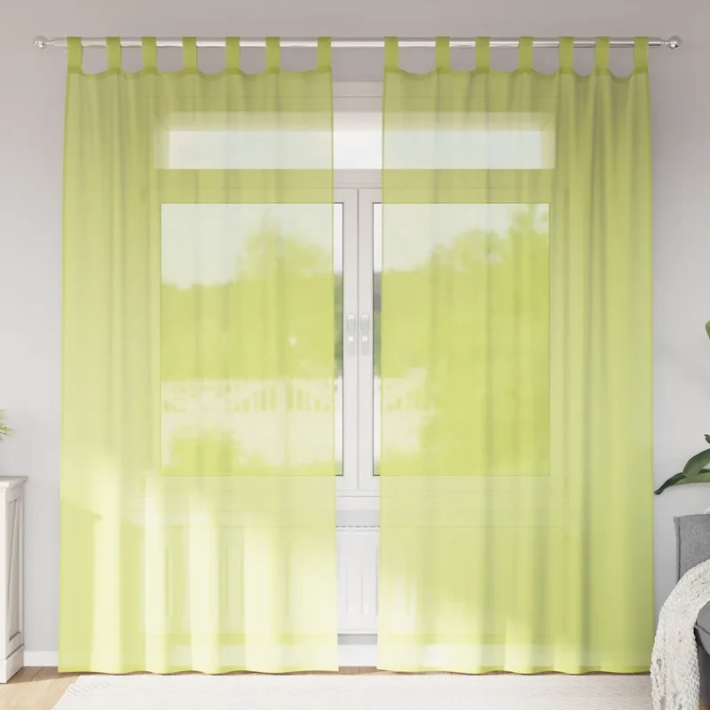 Tende in Voile con Linguetta 2 pz Verde Mela 4102253