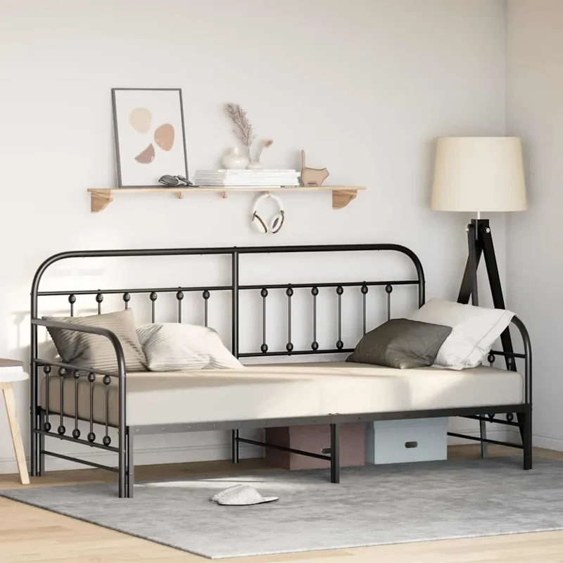 Struttura per letto di giorno Nero 90 x 200 cm 42002638
