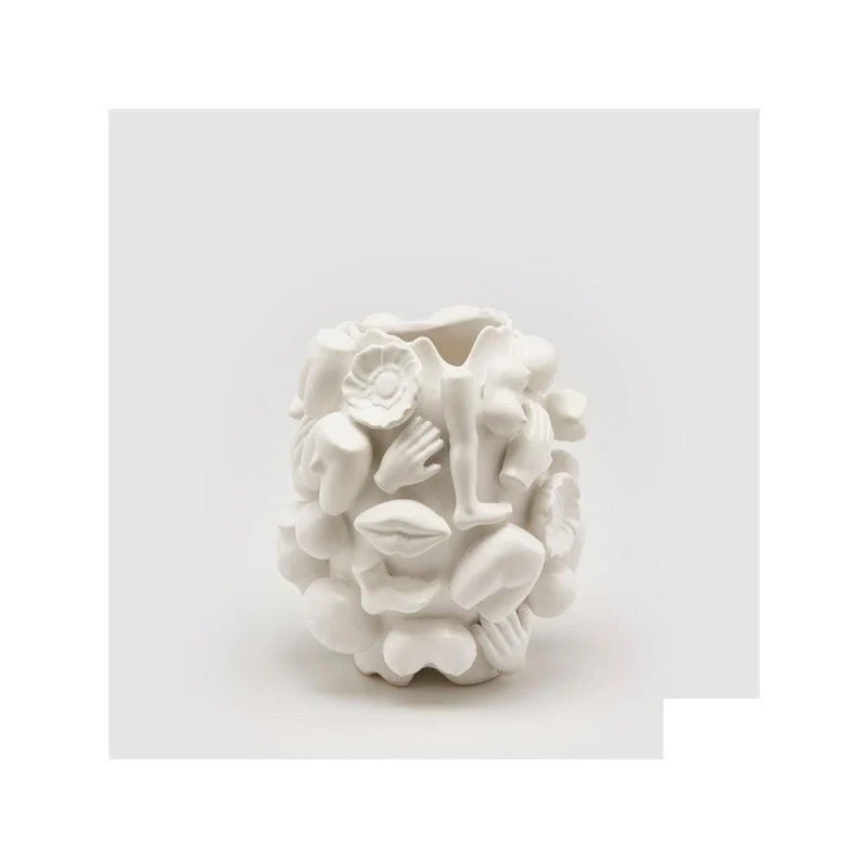 Vaso chakra eortika bianco h25cm