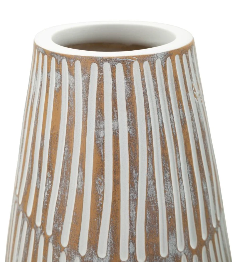 Vaso Resina Hanoi Ø17x47 cm in Resina Bianco effetto lavato