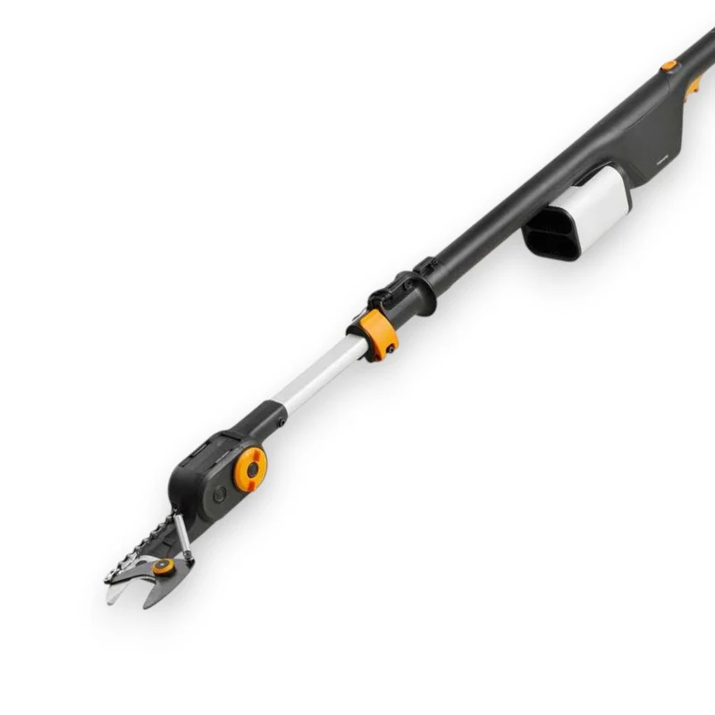 Svettatoio telescopico per potatura a batteria 12V con manico allungabile 140 cm e lame anti aderenti in acciaio Fiskars 1082299