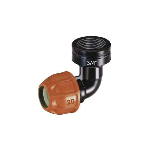 Gomito 20 mm Filetto 3/4" Femmina Claber