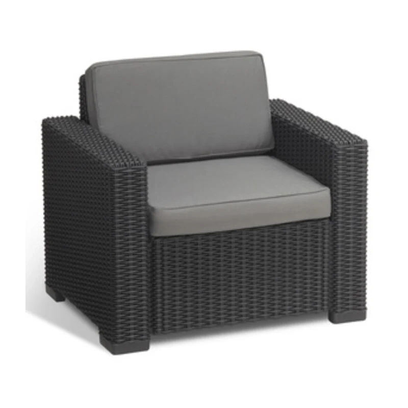 Allibert California Poltrona Graphite con Cuscini 2 Pezzi