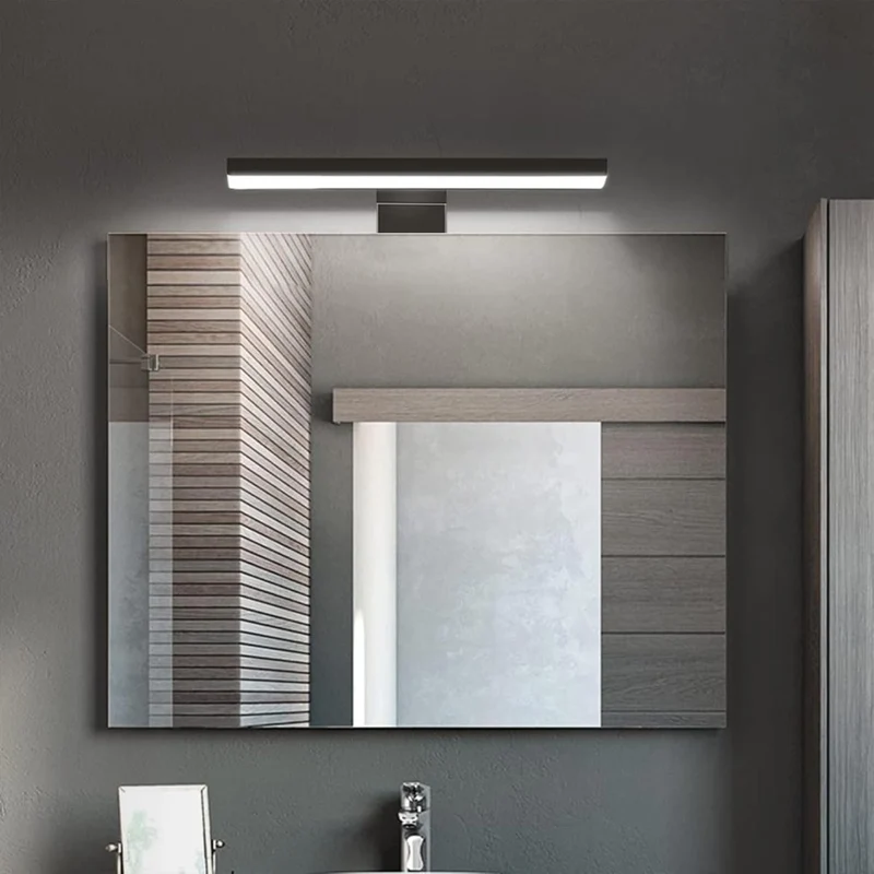 Applique da Bagno LED 30 cm Nero per Cornice Specchio Luce Faretto