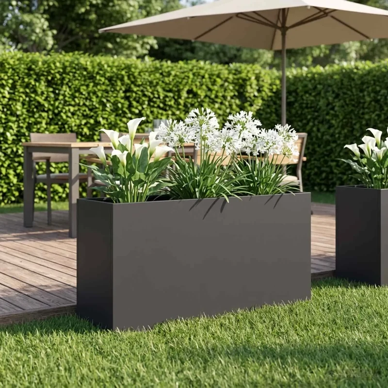 Vaso da giardino Nero 100 x 30 x 40 cm 8005610