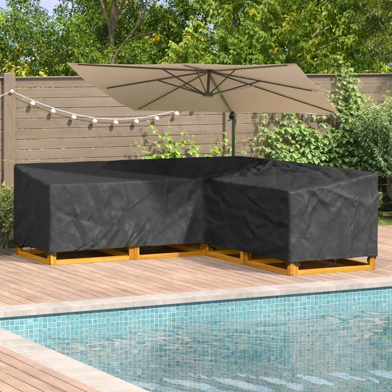Copertura per mobili 270 x 270 x 80 cm Tessuto Oxford 600D Nero 4105668