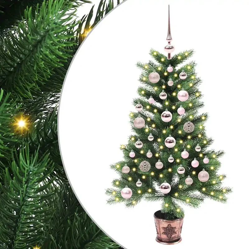 Albero di Natale con 150 LED con supporto Verde 90 cm PE 3396302