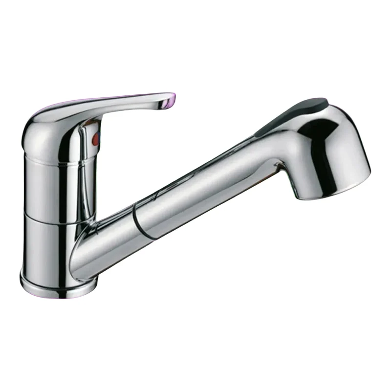 Miscelatore monocomando lavello con doccia estraibile cromato aereatore flessibile design elegante cucina moderna