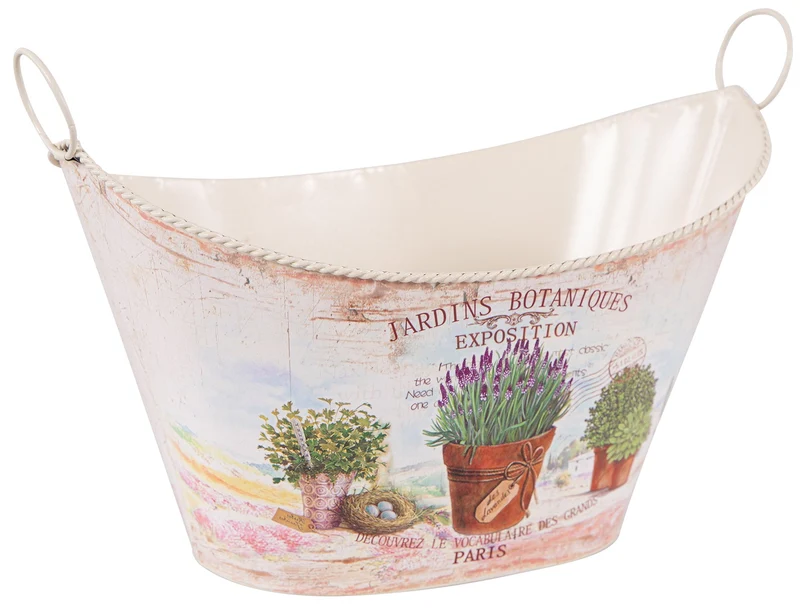 Portavaso Ovale 25x17,5x16 cm in Metallo Jardins Botanique