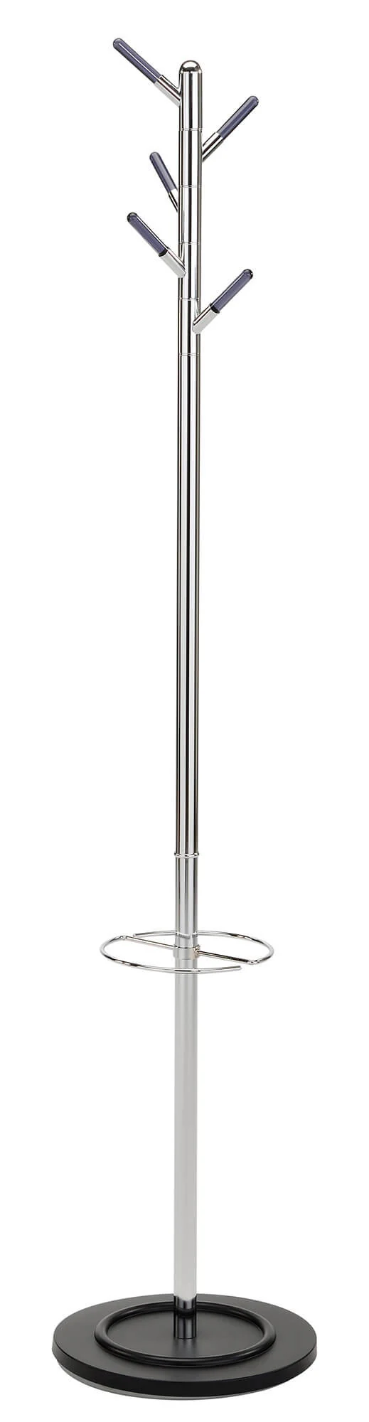 Appendiabiti da Terra con Portaombrello Ø36,5x174 cm in Acciaio Motti Land Cromato
