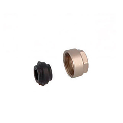 Dado nichelato con ogiva e guarnizione per tubo rame ek 3/4 ek x 12
