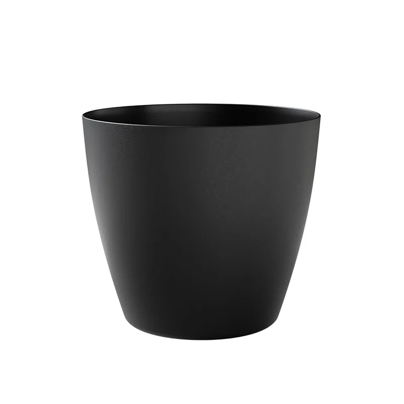 Vaso Rotondo Indoor e Outdoor Tera Bayon Kit Ash Ø35 cm in Plastica Antracite