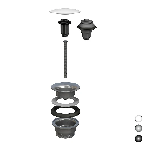 Piletta a scatto per lavabo e bidet manitapi tappo in acciaio inox cromato