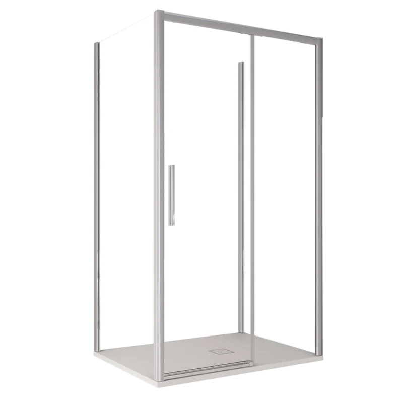 Box doccia tre lati scorrevole cristallo 6mm h195 lagoa-trio, misura 70x110x70