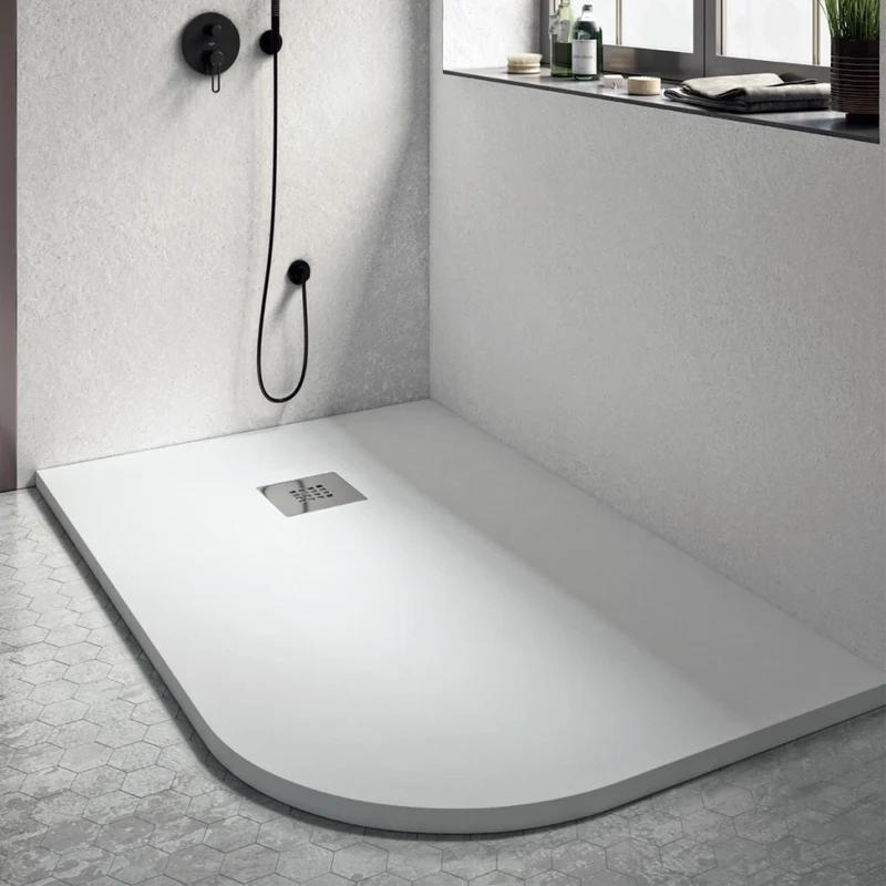 Piatto doccia stondato rettangolare bianco 100x80 80x100 piletta gratis - star plus, misura 100x80 cm, angolo