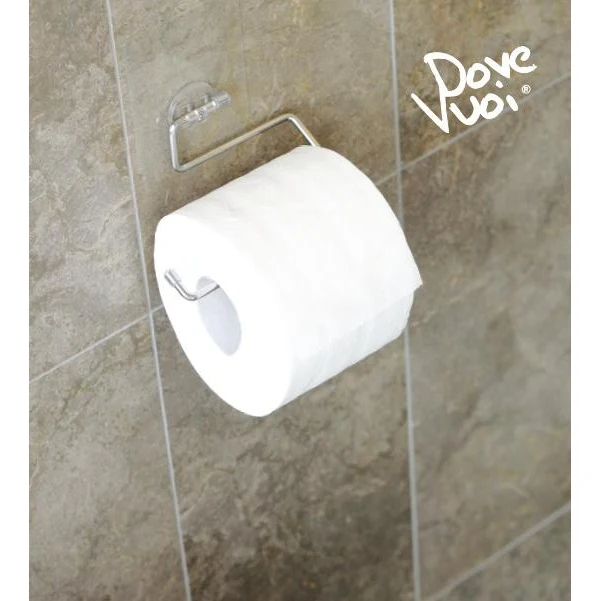 Porta Rotolo Carta igienica in Acciaio Inox Riposizionabile 13x6x14 cm Linea DoveVuoi - Jumbo