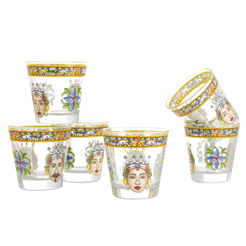 Set 6 bicchieri Testa moro