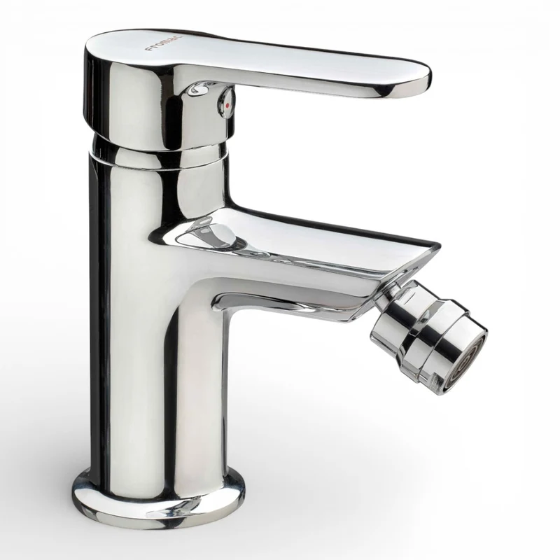 Miscelatore bidet in acciaio cromato con scarico e flessibili