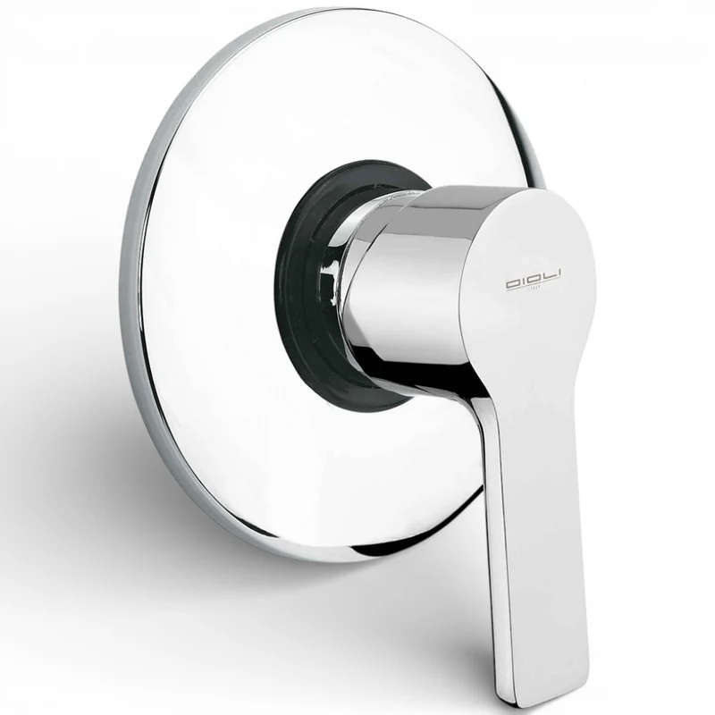 Miscelatore doccia a incasso in acciaio cromato con diametro 11.5 cm