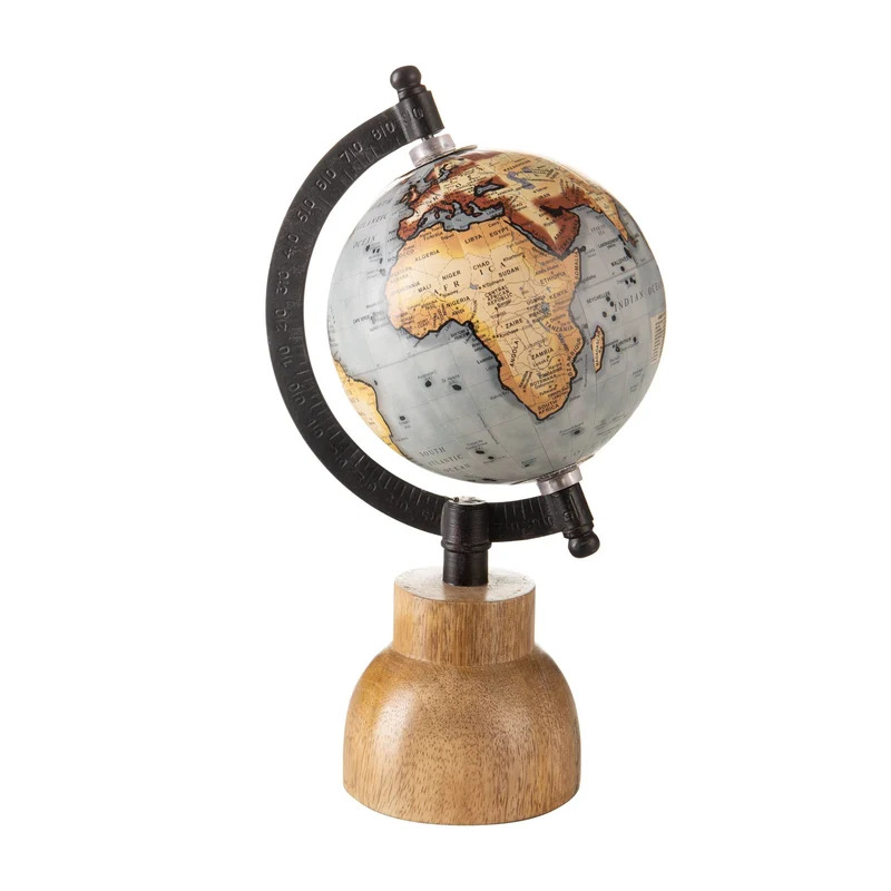 Mappamondo base in legno 22cm