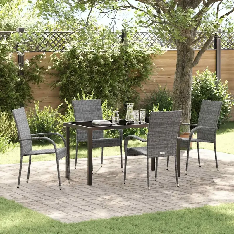 Set da Pranzo per Giardino 5 pz Grigio 3379410