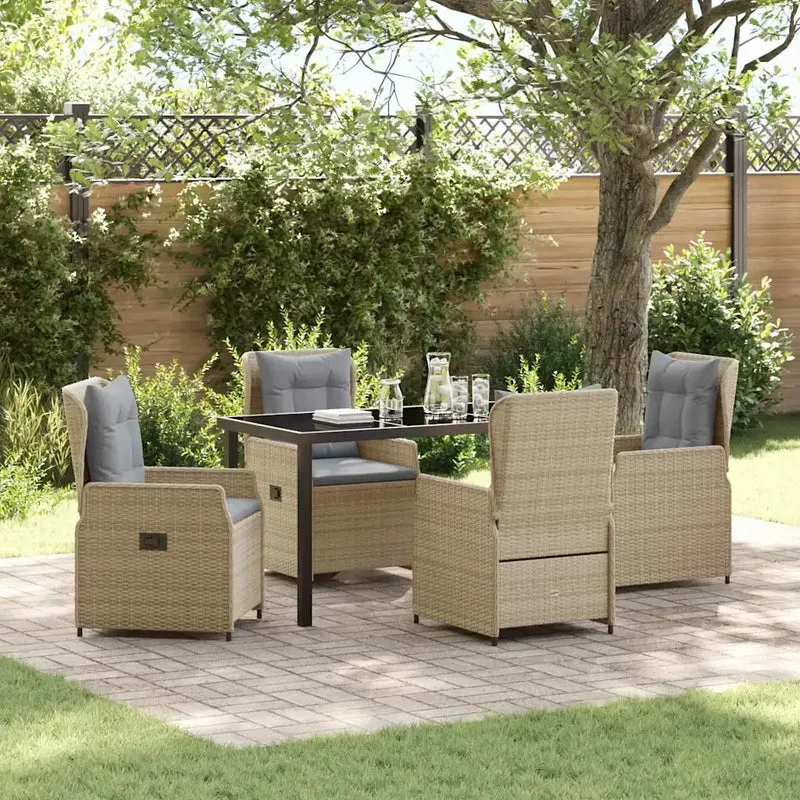 Set da Pranzo per Giardino 5 pz Beige e Grigio Chiaro 3380962