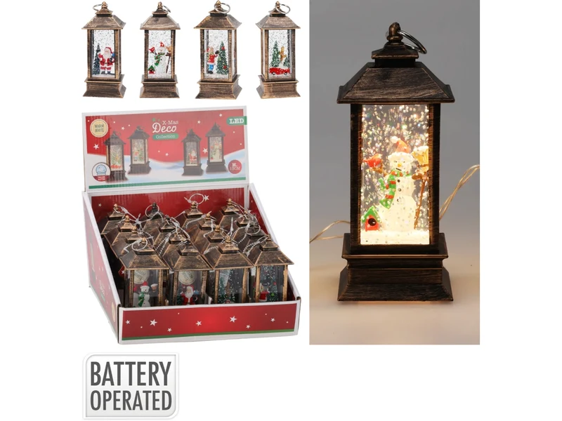 Lanterna decorativa natalizia 13cm con led oro