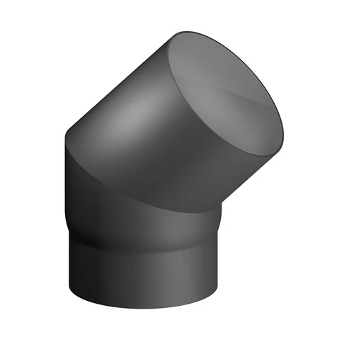 Curva acciaio al carbonio smaltato 45 mf per stufe a legna diam. 150