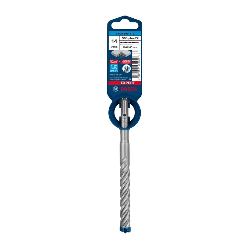 Bosch a Punta SDS Plus 7X Expert 14 x 100 x 165 mm