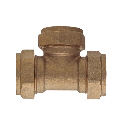 Raccordo a tee fff a compressione per rame diam. 22