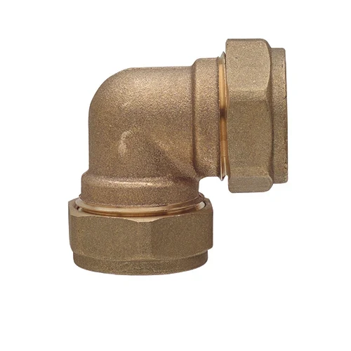 Gomito ff in ottone a compressione per rame diam. 22