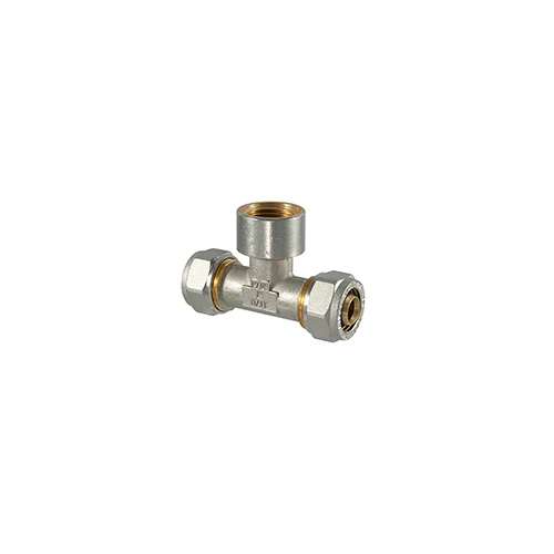Raccordo tee femmina a compressione per multistrato 16 x 1/2 x 16