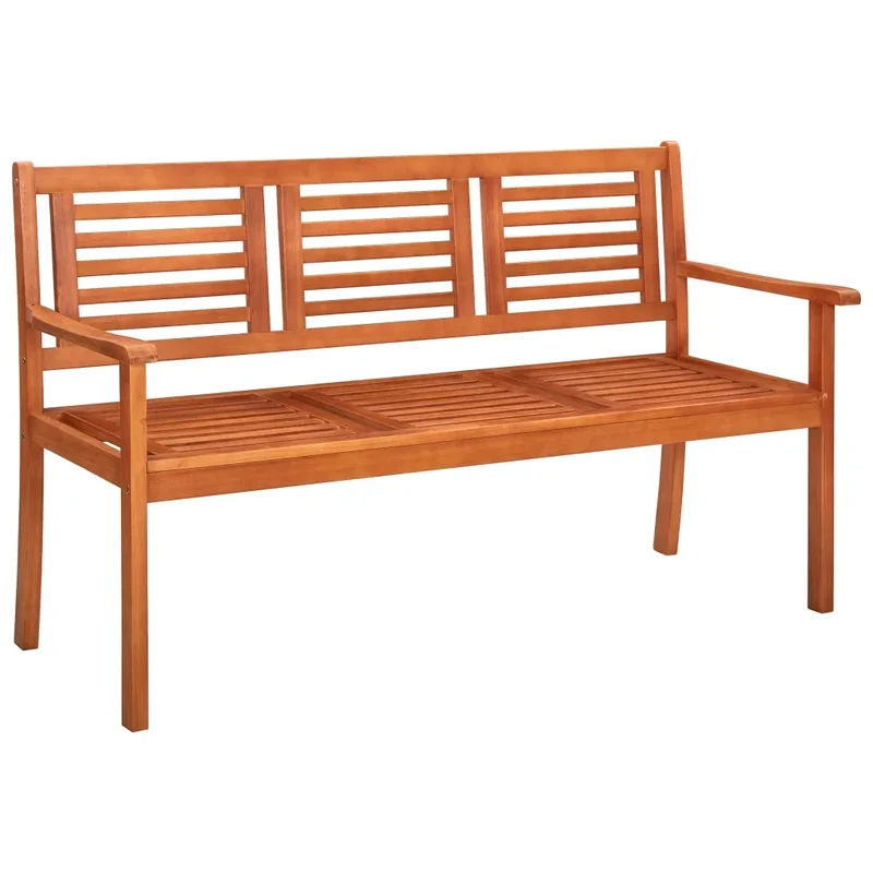 Panchina da Giardino 3 Posti e Cuscino 150cm Massello Eucalipto 3061001