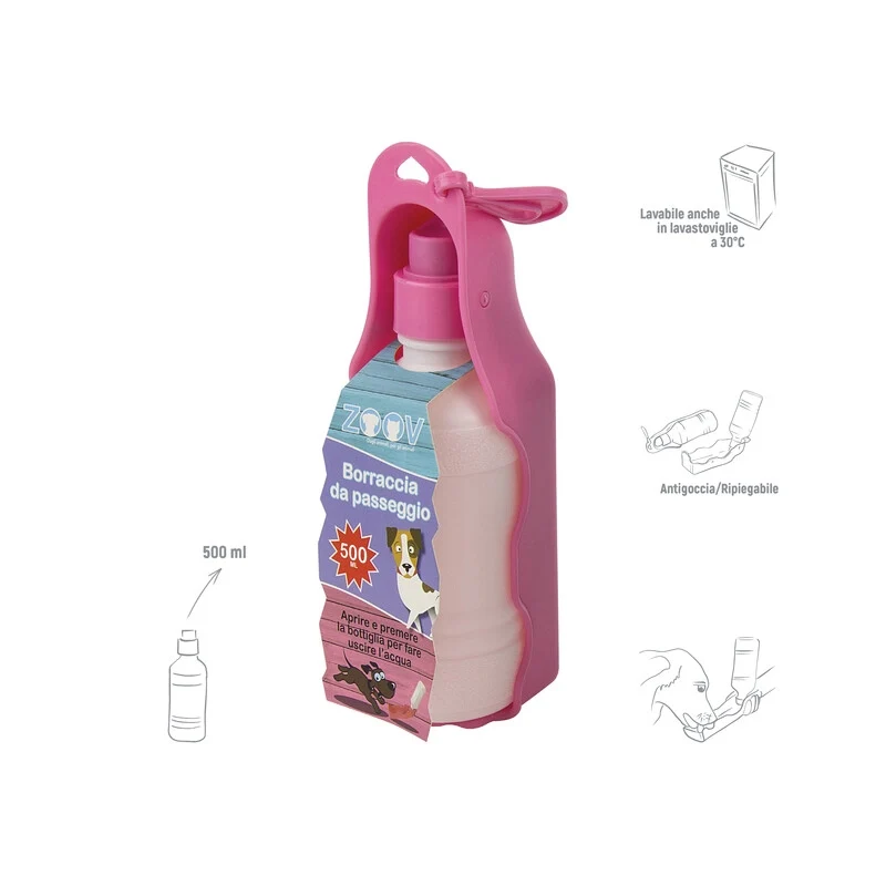 Zoov Borraccia da Passeggio 500 ml Rosa