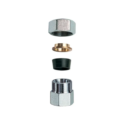 Niplex femmina cromato c/monocono in gomma per rame 3/4 x 18
