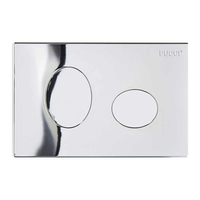 Placca di Comando Cromata ECO Ellisse PUCCI per Risciacquo a due Quantità Cod. 80130552