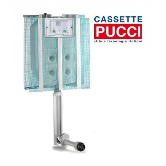 Cassetta di Scarico Pucciplast ad Incasso Modello Sara Senza Placca Capacità 9 Litri 1315000001